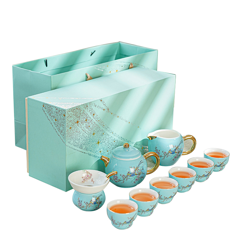 品舰 茶具套装喜上眉梢 PJL055 茶壶*1、茶海*1、过滤组*1、茶杯*6、礼盒*1  天蓝色（单位：套）