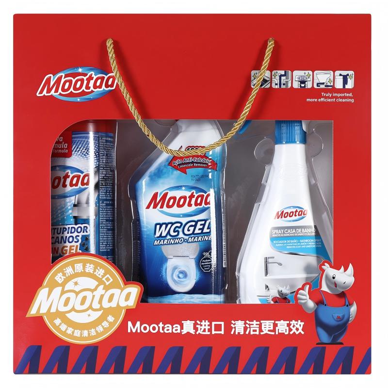膜太/MOOTAA 清洁剂礼盒三件套 去污 （  管道疏通1000ML+浴室500ML +洁厕750M） 混色（单位：组）