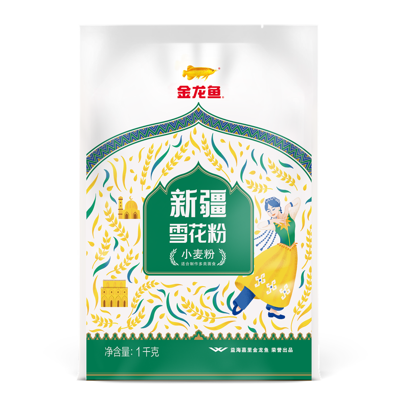 金龙鱼 面粉 新疆雪花粉 1kg  白色（单位：袋）