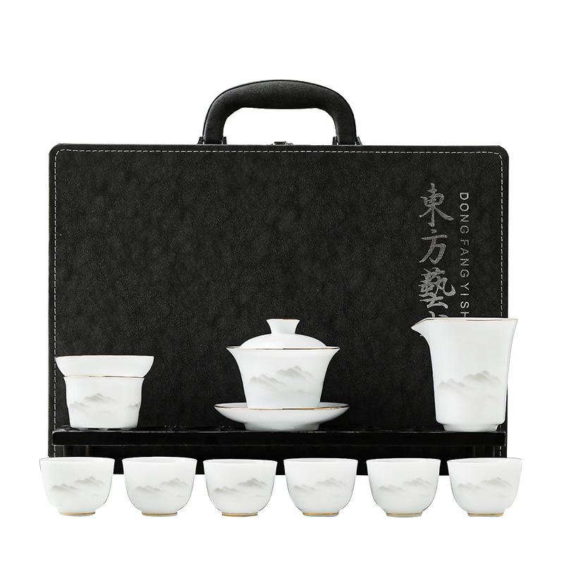 品舰 茶具套装水墨远山 PJL061 盖碗*1、茶杯*6、公道杯*1、过滤组*1、商务包*1  白色（单位：套）