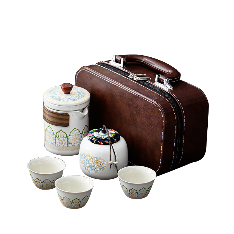品舰 茶具套装古韵C PJB019 茶壶*1、茶漏*1、茶杯*3、茶叶罐*1、皮包*1  白色（单位：套）