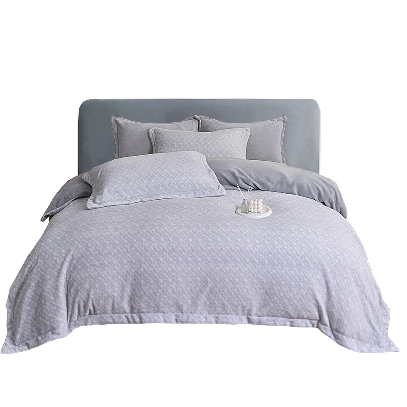 罗曼罗兰（ROMROL） 水晶绒四件套 雾蓝星点TJ003 200*230cm  灰色（单位：套）