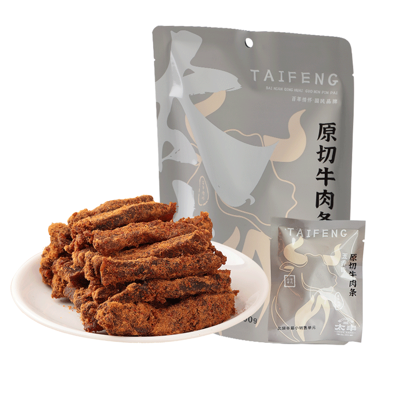 太丰 原切牛肉条 五香味 100g*6包 珍珠灰（单位：组）