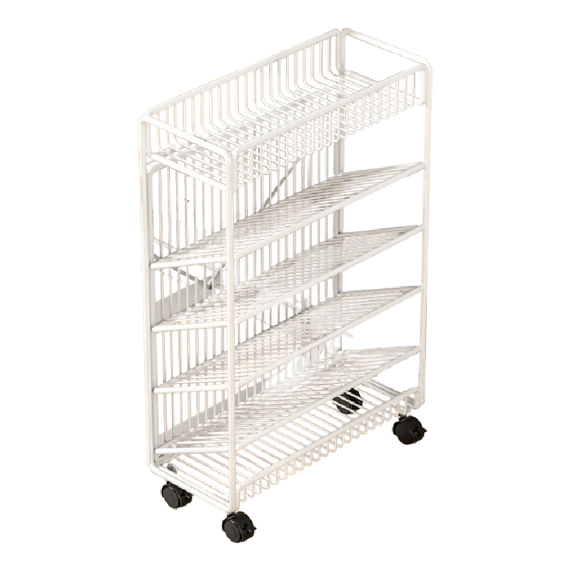 优勤（YOUQIN） TE加粗落地书架6层 1401-16Y 43*17*65cm/带轮带侧杆 白色（单位：个）