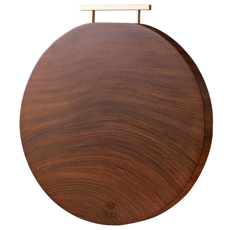 原森太 黑金檀木整木小号圆形菜板黄塔立 02.YSTCB407 33*3.8CM 褐色（单位：块）