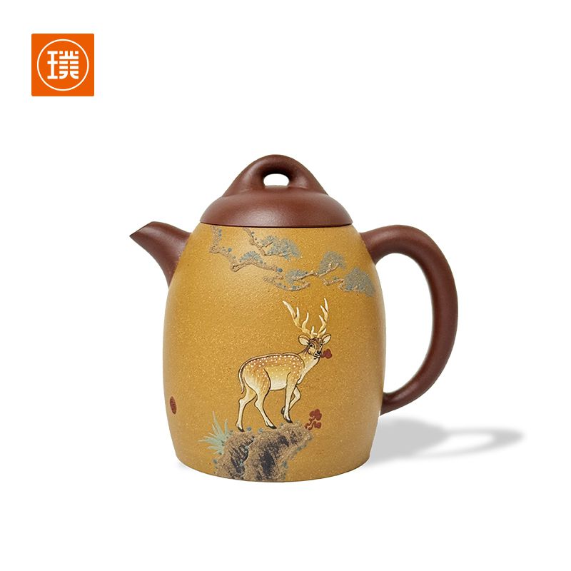 璞实茶器 茶宠茶壶套装 一鹿连升 300ml  紫砂（单位：套）
