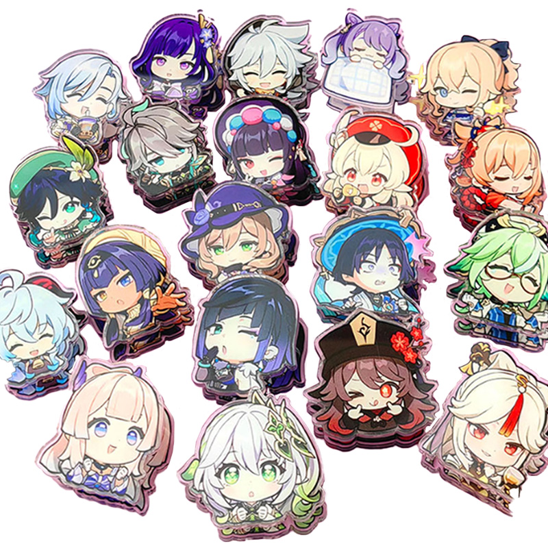 钧捷 亚克力屁屁夹子可爱卡通动漫周边学生儿童文具生日小礼物1组 原神（5个装） 50g 混色（单位：组）