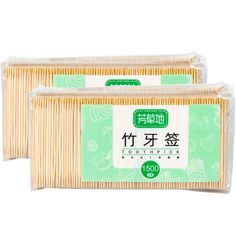 芳草地 一次性竹牙签 3G3138*4 1500支*2包/袋*4 象牙色（单位：组）