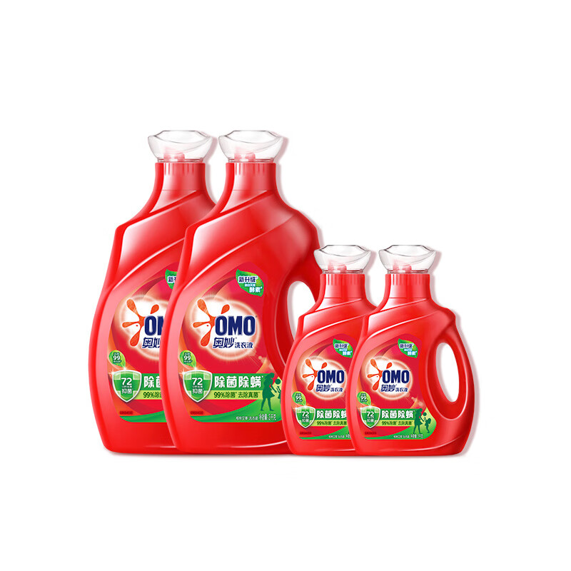 奥妙（OMO） 洗衣液 除菌除螨 3kg*2+1kg*2 红色（单位：组）