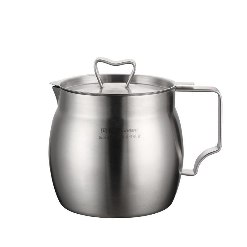 贝伦斯 304砂光弧形滤油壶 BLS-GYL1040 1.6L 不锈钢色（单位：个）