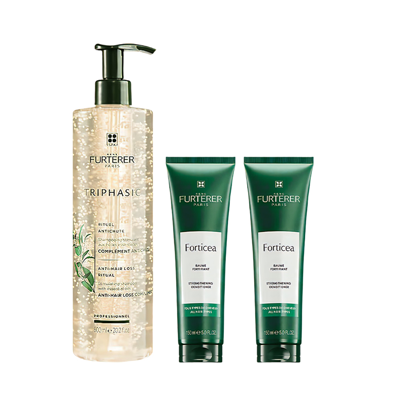 馥绿德雅/Rf 小白珠洗发水强韧发根洗护套装 根源强韧 洗发600ml+护发150ML*2 白色（单位：盒）