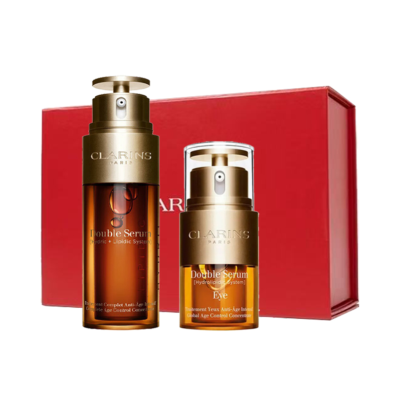 娇韵诗（CLARINS） 黄金双萃眼面修护组 ZB-022【专柜款】 双萃50ml+眼霜20ml 橘色（单位：盒）
