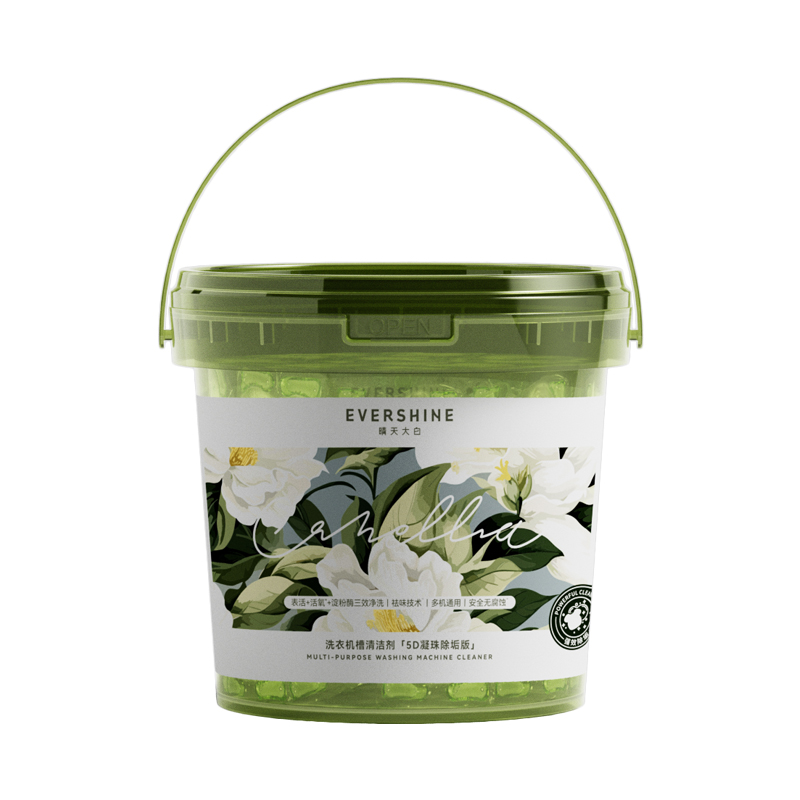 evershine 洗衣机清洁剂强力除垢杀菌 山茶花-除垢版 30g*12颗 雾雨绿（单位：瓶）