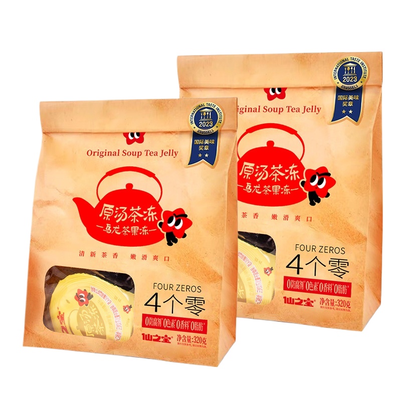 仙之宝 零脂原汤茶冻 乌龙茶果冻 320g*2袋（16杯） 混色（单位：组）