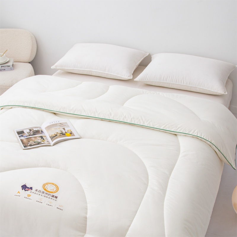 安娜艾莎（ANNA AISHER） 水洗澳洲羊毛保暖冬被 蓄暖排湿 200*230cm  白色（单位：床）