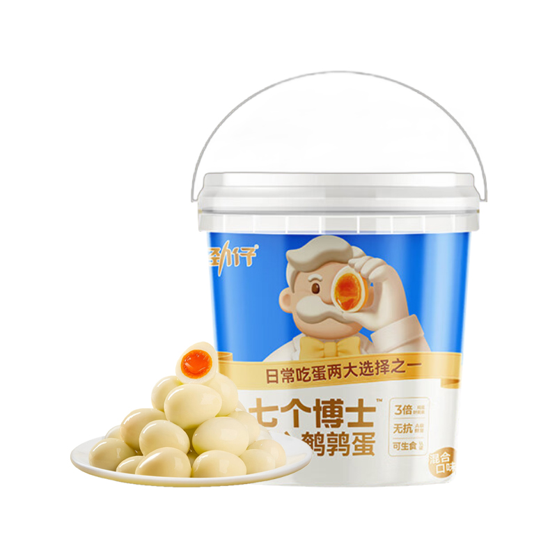 劲仔 七个博士溏心鹌鹑蛋 混合口味 316g  蓝色（单位：桶）