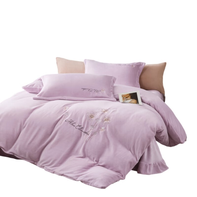 奥特佳 莫语花开保暖四件套 001-010047 200*230cm 紫色（单位：套）