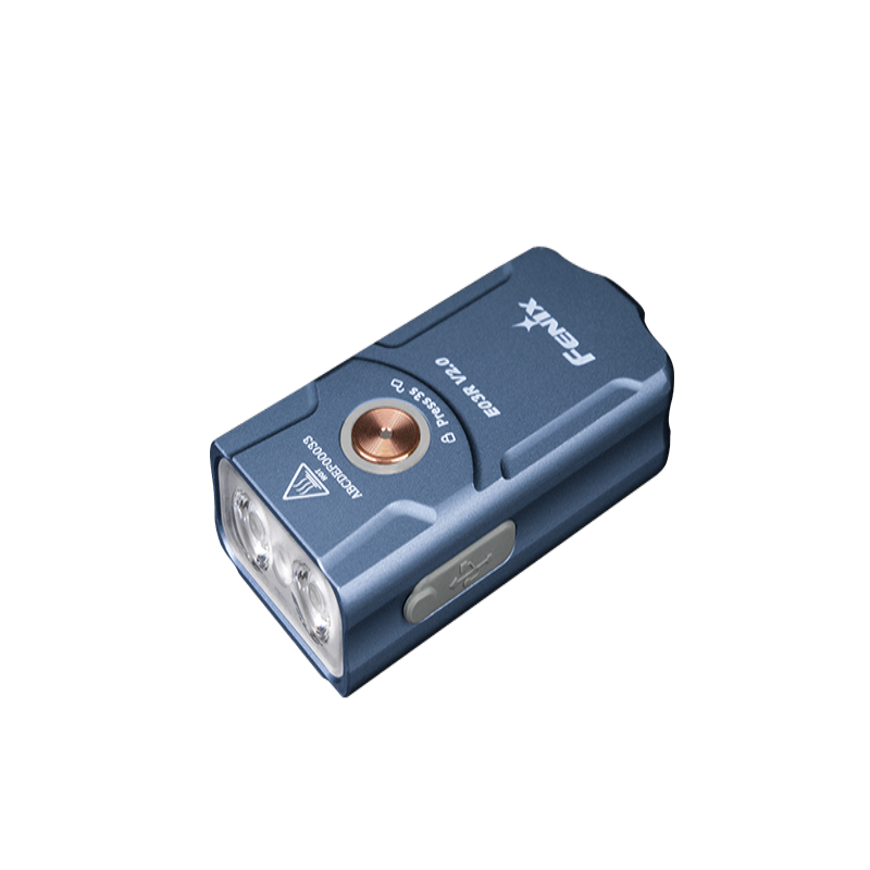 FENIX 手电筒 强光钥匙扣迷你防水手电 E03R V2.0 52.5*26*13mm 蓝灰色（单位：支）