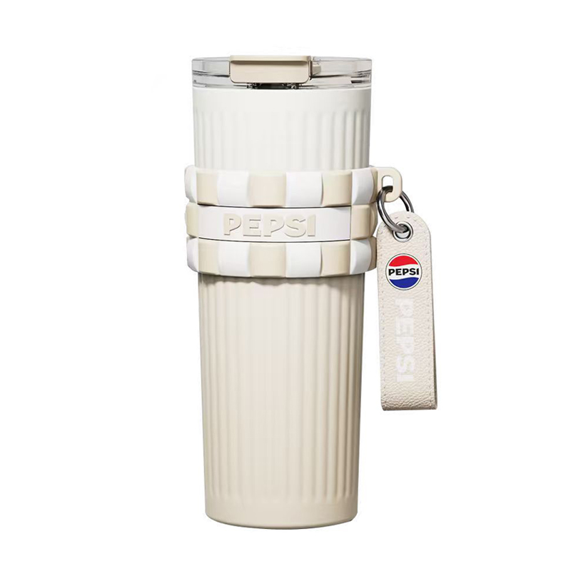 PEPSI百事 三色条纹炫彩桌面/随行保温杯 BS-S-650-011 650ml 白色渐变（单位：个）