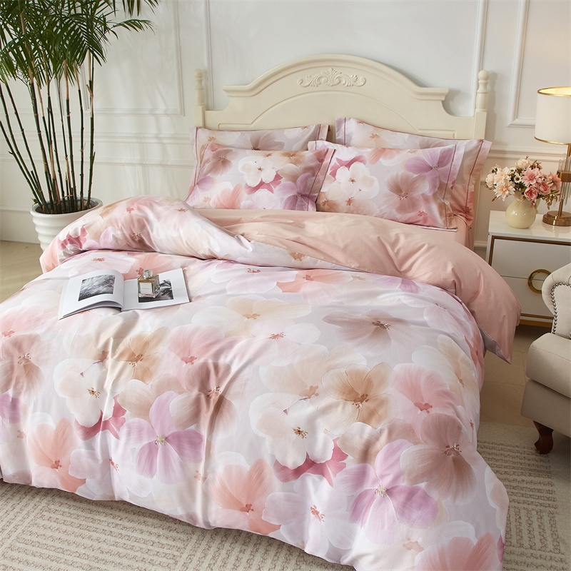 安娜艾莎（ANNA AISHER） 铂金全棉数码印花四件套 AB版 200*230cm  粉色（单位：套）