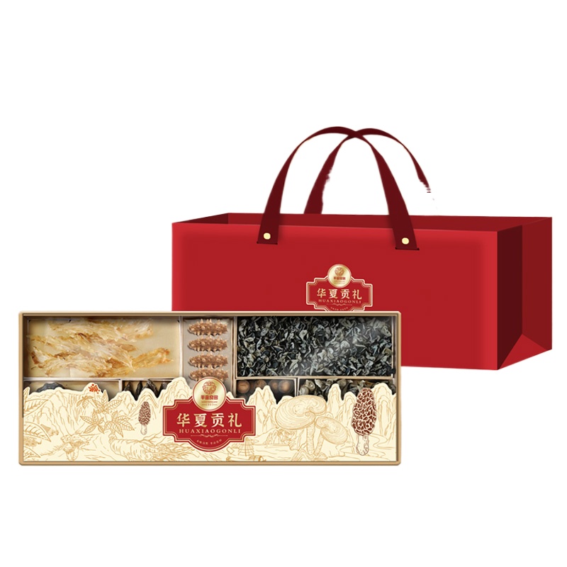 半亩川 山珍海味海参鱼胶灵芝羊肚菌礼盒 华夏贡礼礼盒 580g 混色（单位：盒）