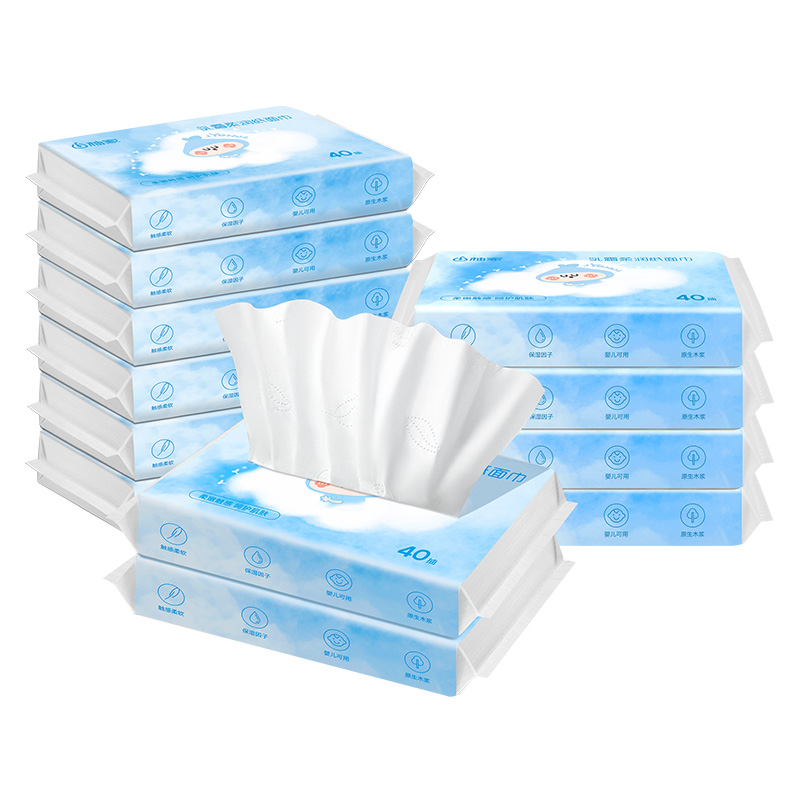 柚家 保湿纸巾3层40抽 18636 12包/箱 白色（单位：箱）