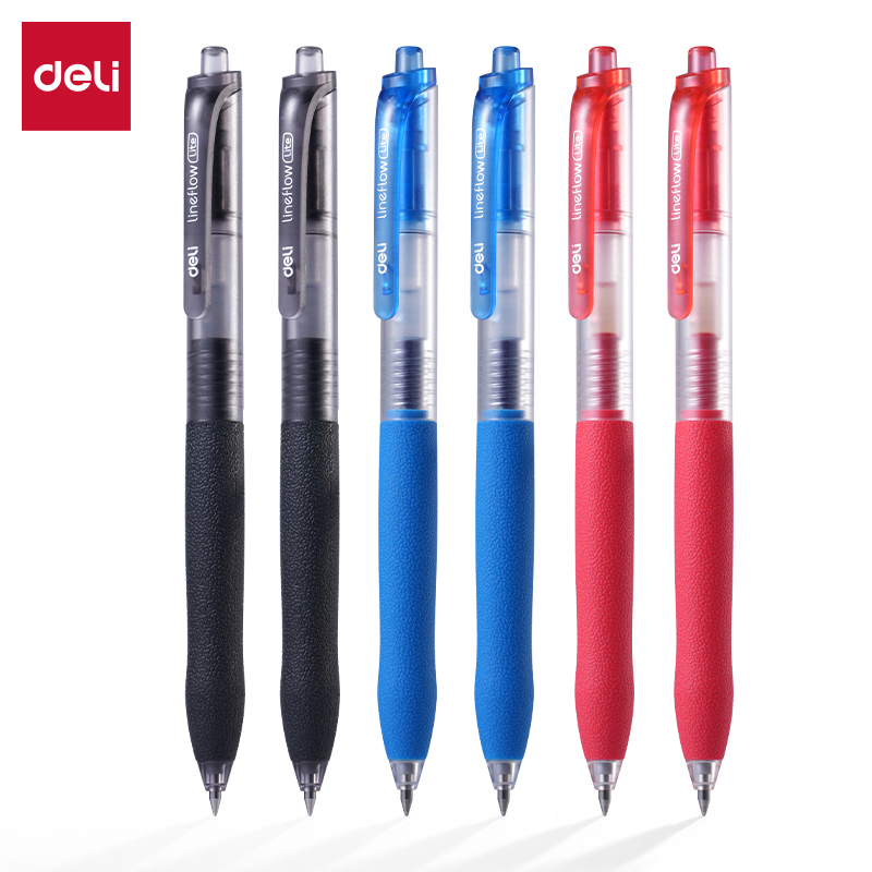 得力(deli) 臻顺滑按动中性笔子弹头 S07-H 9黑2红1蓝-12支装 混色（单位：盒）