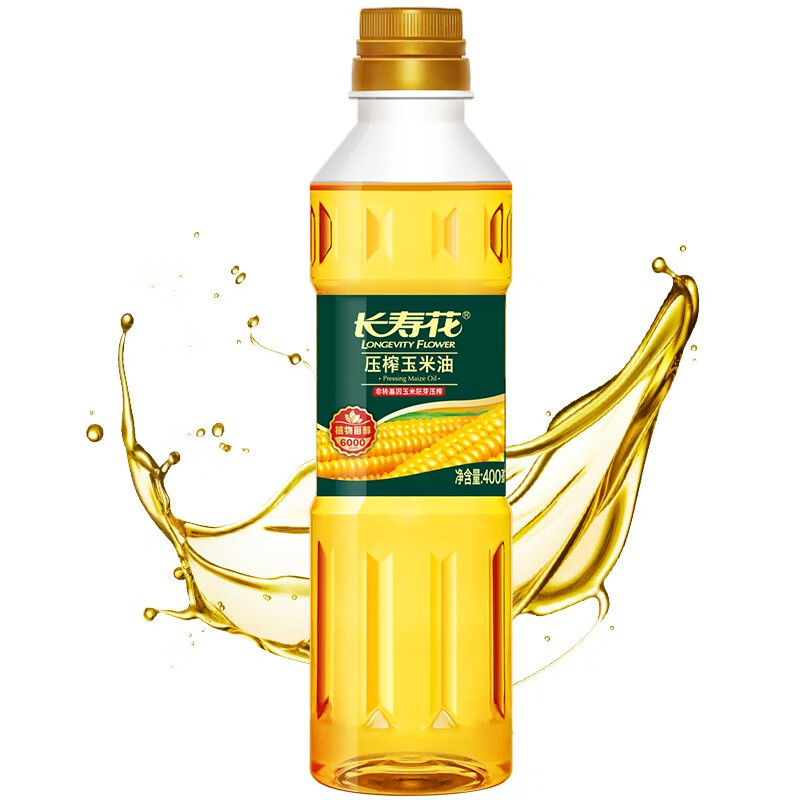长寿花 非转基因健康食用油 压榨玉米油 400ml*1瓶 混色（单位：瓶）
