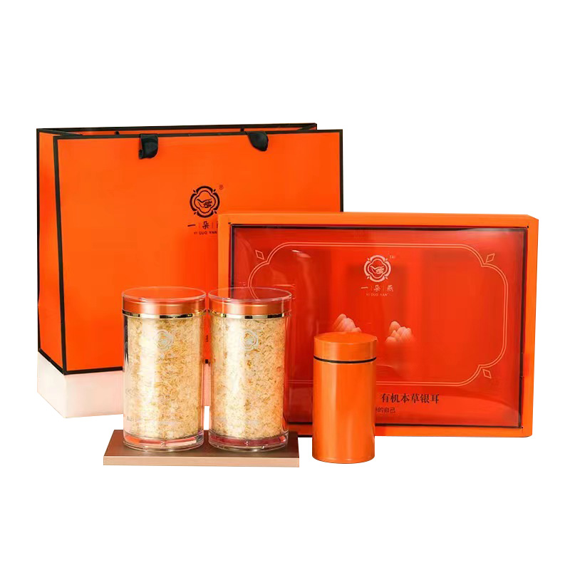 一朵燕（YIDUOYAN） 有机本草银耳 C160礼盒 160g（80g*2罐）+300ml焖烧杯*1个 混色（单位：套）