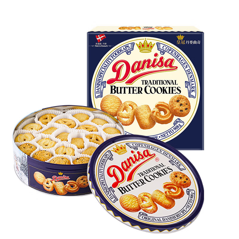 皇冠（danisa） 丹麦曲奇饼干 原装进口 908g 蓝色（单位：盒）