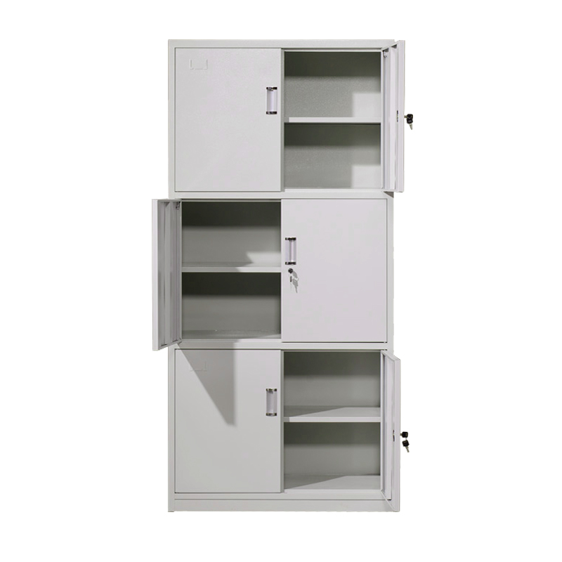 企诺 办公室铁皮文件柜通三节柜  QNGa06A1-04PA 850*390*1800mm|0.35mm  灰白色（单位：个）