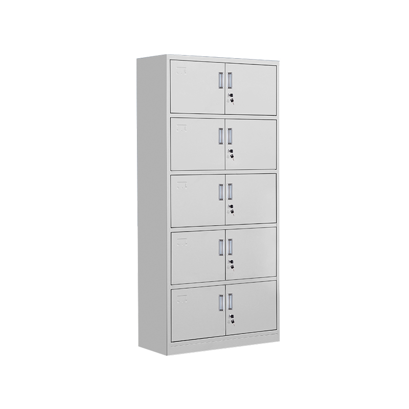 企诺 办公室铁皮文件柜通五节柜  QNGa08A1-05PA 850*390*1800mm|0.5mm  灰白色（单位：个）