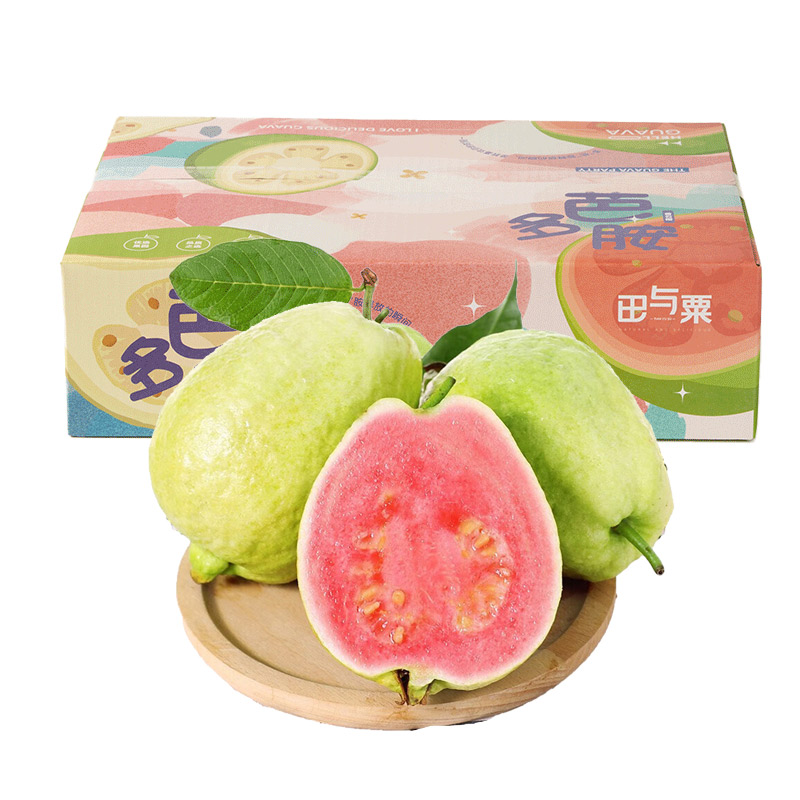 食欲跳动 果味清香 口感香甜 福建多芭胺红心芭乐 4斤彩箱（约10-12个）  混色（单位：箱）