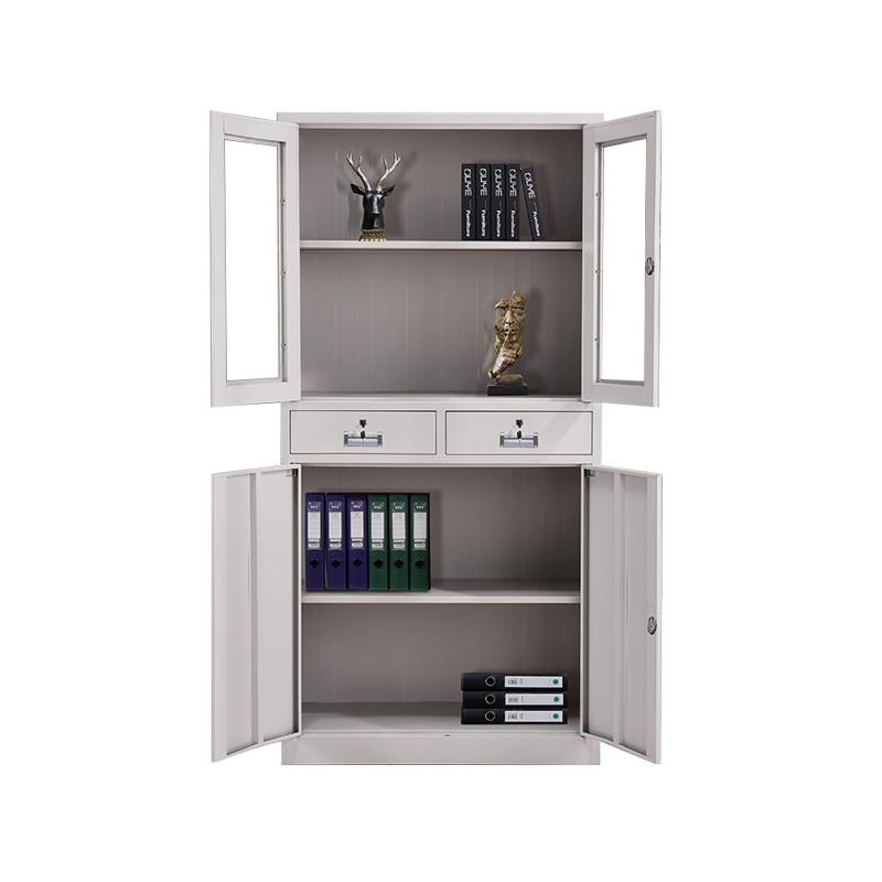 企诺 办公文件柜特厚中二斗柜  QNGa10A1-08PA 850*390*1800mm  灰白色（单位：个）