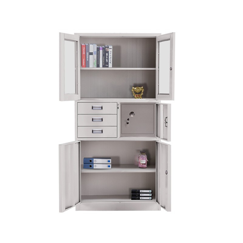 企诺 办公文件柜特厚偏三斗文件柜 QNGa11A1-08PA 850*390*1800mm  灰白色（单位：个）