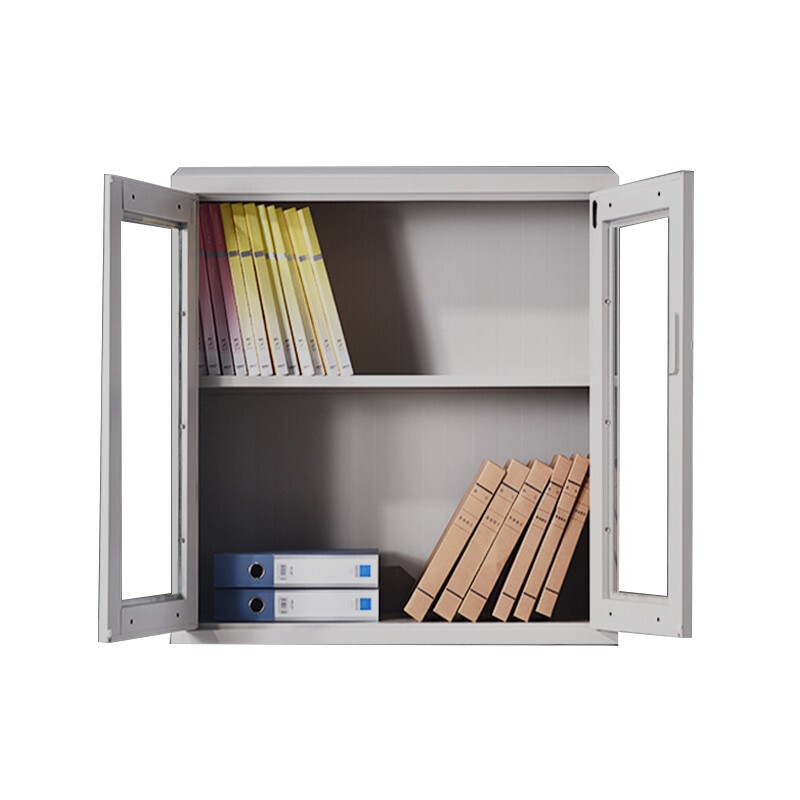 企诺 办公文件柜特厚通玻矮柜 QNGa17A1-08PA 850*390*920mm  灰白色（单位：个）