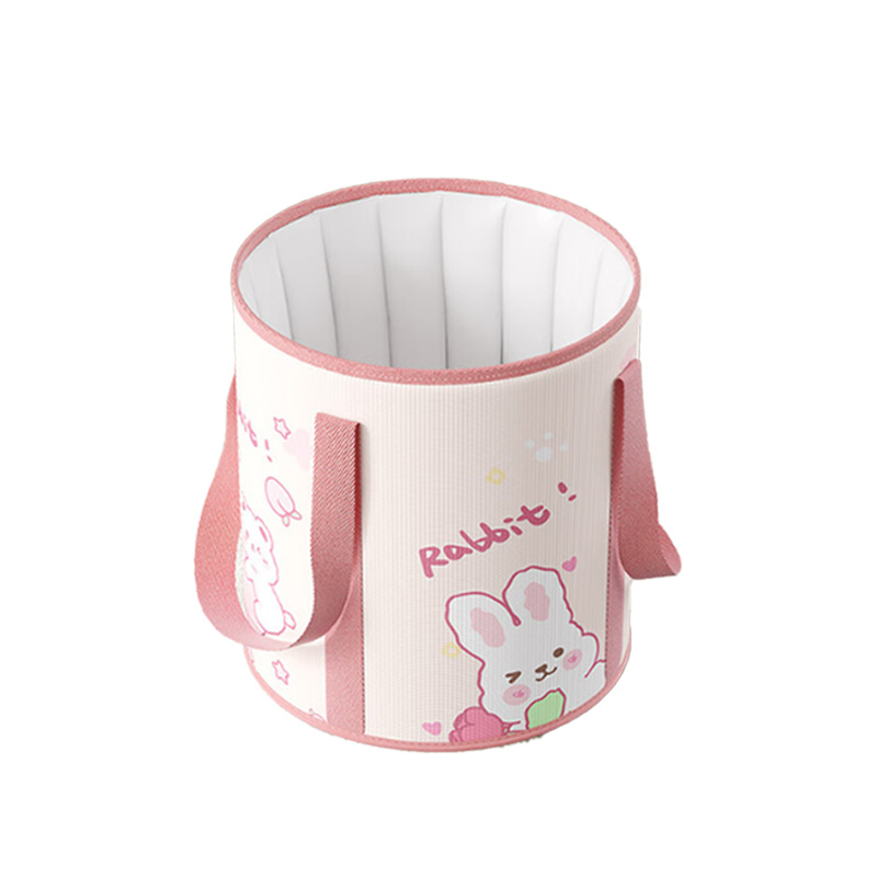 钧亮 便携式足浴神器 可折叠泡脚深桶1个 无盖款可爱兔 200g 粉色（单位：个）