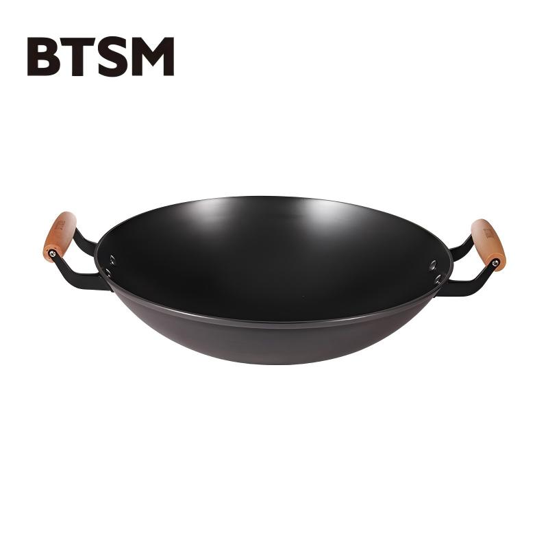 BTSM 双耳精铁炒锅 BT-CG823 38cm 黑色（单位：个）