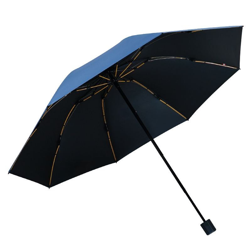 红叶（Hong Ye） 三折纤维黑胶晴雨伞 2833 58cm*8K 混色（单位：把）