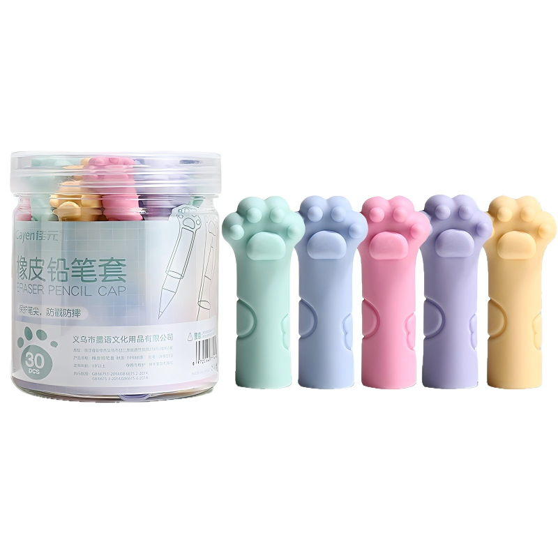 童益星 卡通橡皮 混色猫爪 1盒/30个  混色（单位：盒）