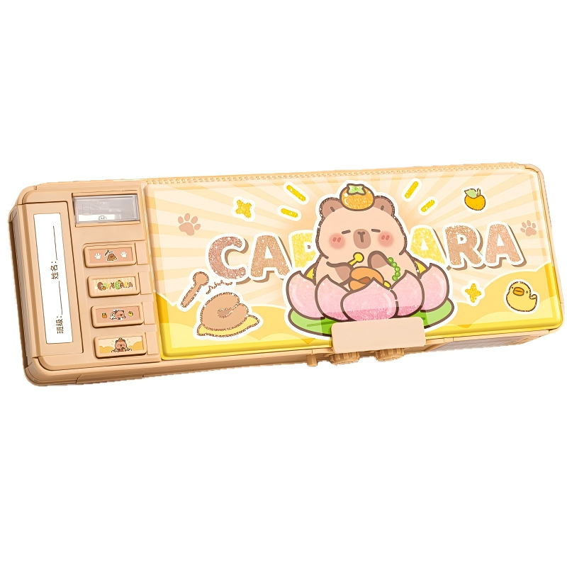 童益星 双面密码文具盒 卡皮巴拉 268*93*35mm  棕色（单位：个）