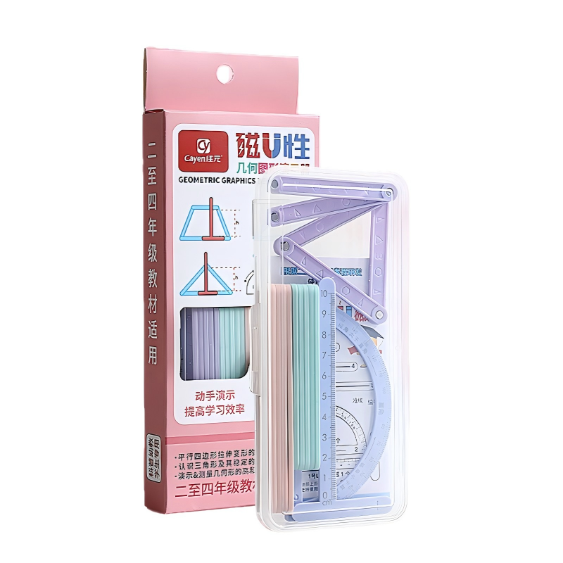 童益星 磁性几何仪尺 JYB-119BM 221*180mm 粉色（单位：盒）
