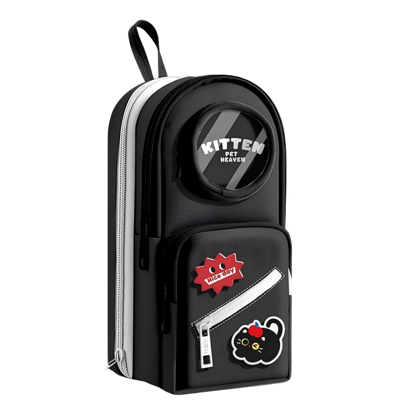 童益星 文具袋 萌萌黑猫 7层13格  黑色（单位：个）