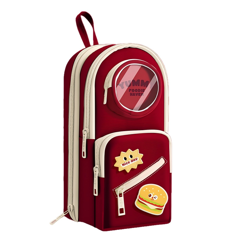 童益星 文具袋 热情汉堡 7层13格  红色（单位：个）