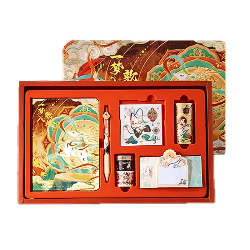 童益星 笔记本手账礼盒 一梦入敦煌大套装 380*240mm 红色（单位：套）