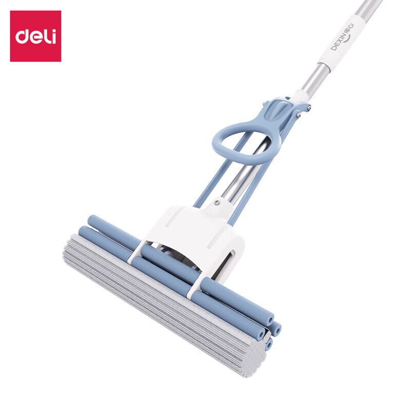 得力(deli) 胶棉拖把 LQ139 125*33cm 蓝色（单位：把）