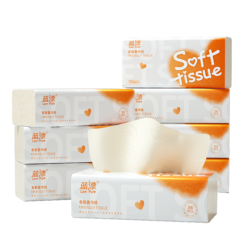 蓝漂（Lam pure） 大尺寸抽纸 LP-43417 300张*8包 木色（单位：提）