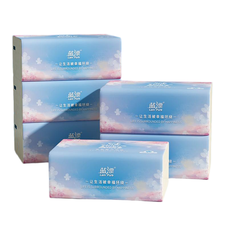 蓝漂（Lam pure） 亲肤面巾抽纸 LP-31933 304张*6包 白色（单位：提）