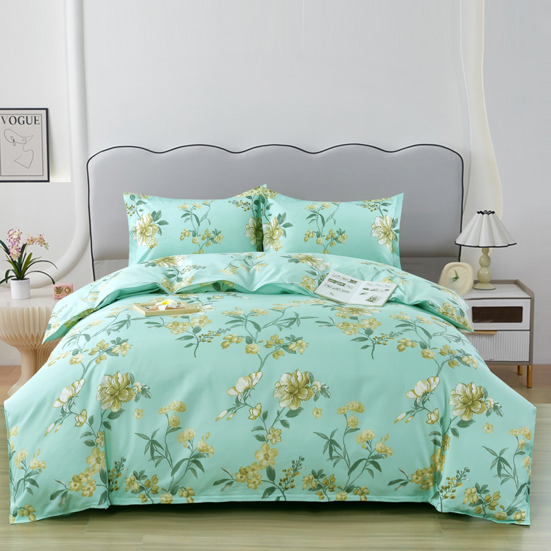 紫韵 &ldquo;念花溪&rdquo;柔肤棉印花四件套（花） ZY-TJ1772 被套：200*230CM 松石绿（单位：套）
