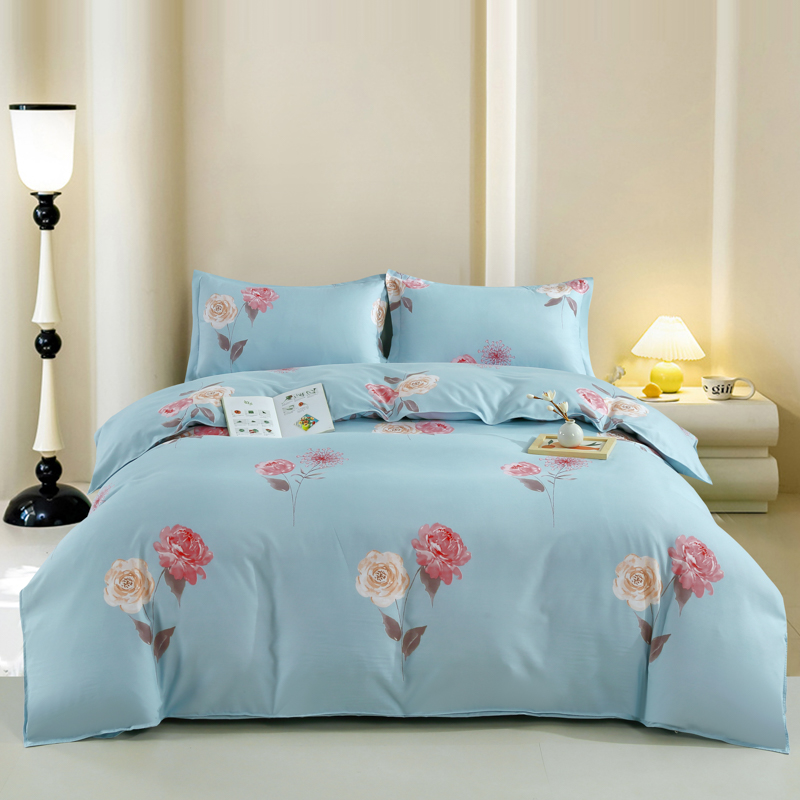 紫韵 &ldquo;疏影阑珊&rdquo;斜纹棉床饰四件套（花） ZY-TJ1780 被套：200*230cm 水蓝色（单位：套）